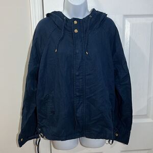 ‎Lauren Ralph Lauren Linen Blend Hooded Canvas Jacket size L